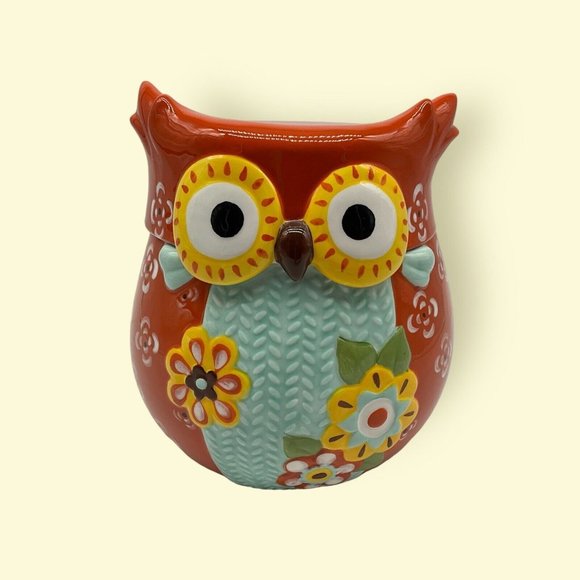 Colorful Owl Ceramic Cookie Jar Kitchen Storage Food Storage Farmhouse Decor - Picture 8 of 16